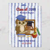 Scholar Owl – 卒業招待状 招待状 (正面/裏面)