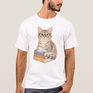 Scholarly Cat Tシャツ