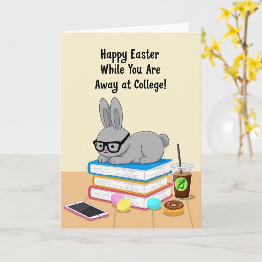 Scholarly Holiday Rabbit Card カード (黄色い花)