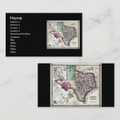 Schönberg及びCo.によるテキサス州の1866人の好古家の地図 名刺 (正面/裏面)