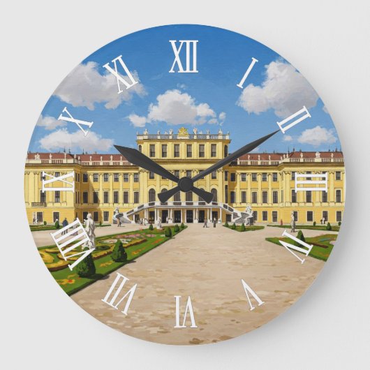 Schönbrunn Palace Vienna Austria Travel ラージ壁時計 (正面)