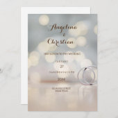 Schöne Ehering Hochzeitseinladung Karte 招待状 (正面/裏面)