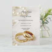 Schöne Ehering Hochzeitseinladung Karte 招待状 (スタンド正面)