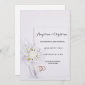 Schöne Ehering Hochzeitseinladung Karte 招待状 (正面/裏面)