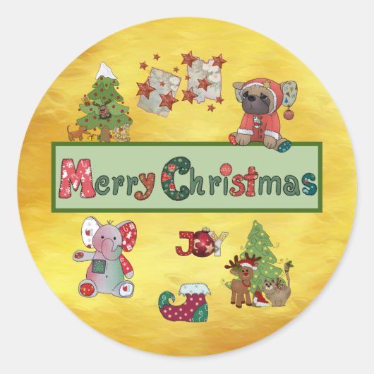 Schöne Weihnachten ラウンドシール (正面)