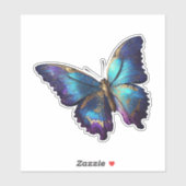 Schöner lila blauer Schmetterling mit Gold Akzente シール (シート)