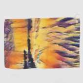 Schöner Sonnenaufgang als Aquarell Design ゴルフタオル (横)