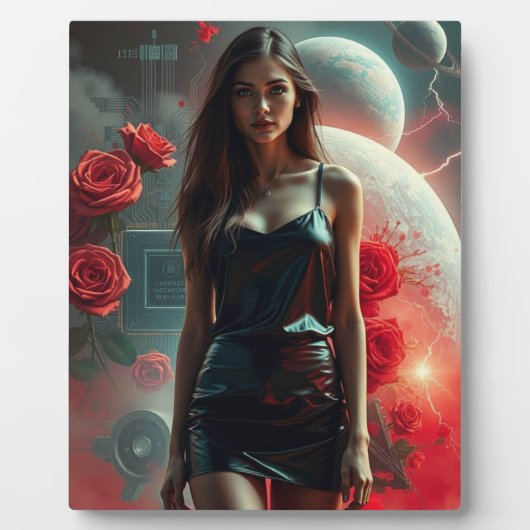 Schönheit, Planeten, Blumen und KI フォトプラーク (正面)