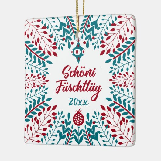 Schoni Fayschttag,スイスドイツ語クリスマスグリーティング セラミックオーナメント (左)