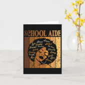 School Aide Afro African American Women Black Hist カード (黄色い花)
