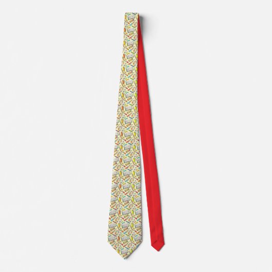 School Art Teacher Pattern Necktie Tie ネクタイ (正面)