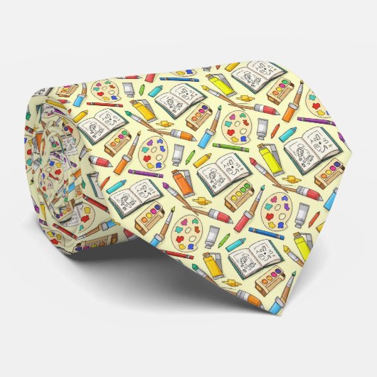 School Art Teacher Pattern Necktie Tie ネクタイ (ロール)