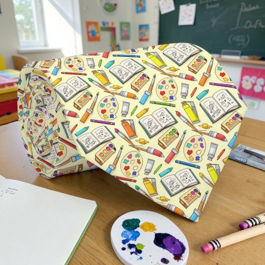 School Art Teacher Pattern Necktie Tie ネクタイ