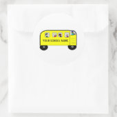 SCHOOL BUS – お使いの学校の製品 ラウンドシール (バッグ)