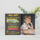 School Bus Birthday Photo Invitation 招待状 (スタンド正面)