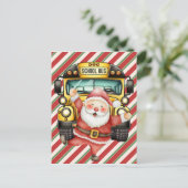 School Bus Christmas for Driver greeting card ポストカード (スタンド正面)