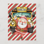 School Bus Christmas for Driver greeting card ポストカード (正面)