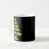 School Bus Christmas Tree Funny Santa Bus Driver P コーヒーマグカップ (正面左)