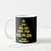 School Bus Christmas Tree Funny Santa Bus Driver P コーヒーマグカップ (左)