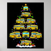 School Bus Christmas Tree Funny Santa Bus Driver P ポスター (正面)
