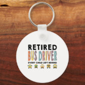 School Bus Driver Child Left Behind Retirement Gif キーホルダー (正面)
