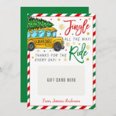 School Bus Driver Christmas Gifts Card Holder 招待状 (正面/裏面)