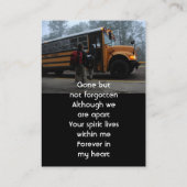 School Bus Driver Memorial Keepsake  名刺 (裏面)