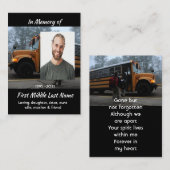 School Bus Driver Memorial Keepsake  名刺 (正面/裏面)