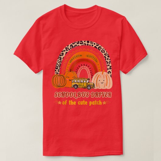School Bus Driver Of The Cute Patch Pumpkin Rainbo Tシャツ (デザイン正面)