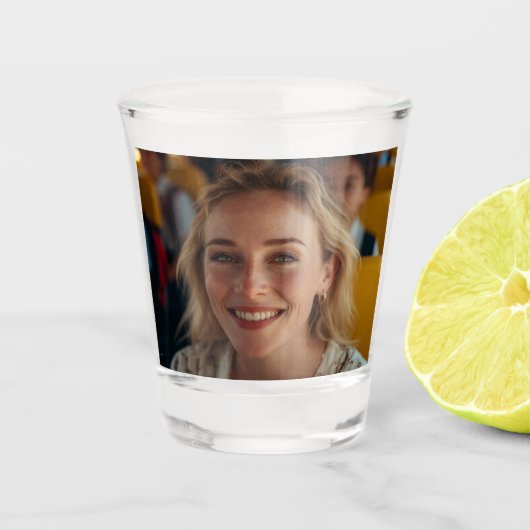 School Bus Driver Photo Customize ショットグラス (正面)