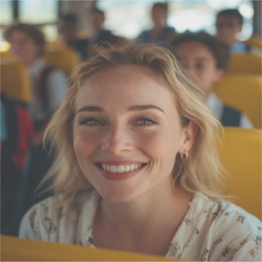 School Bus Driver Photo Customize シール (正面)