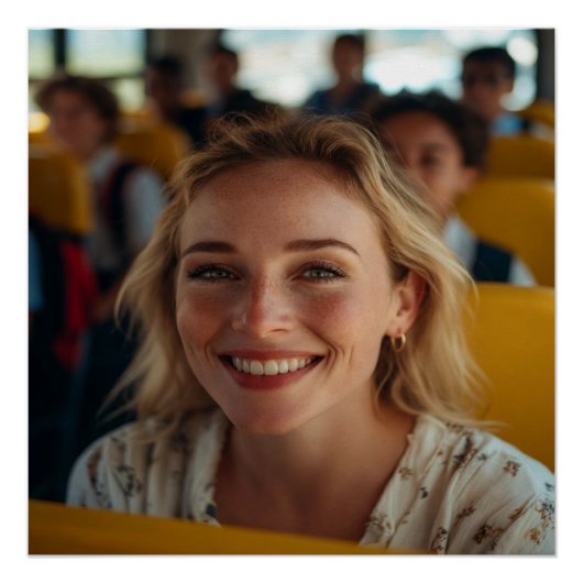 School Bus Driver Photo Customize ポスター (正面)