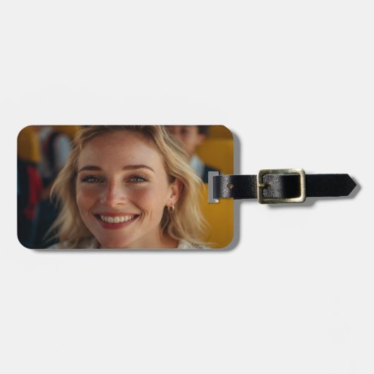 School Bus Driver Photo Customize ラゲッジタグ (正面横)