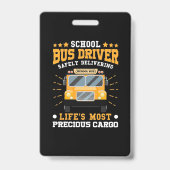 School Bus Driver Safely Delivering バッジ (Front)
