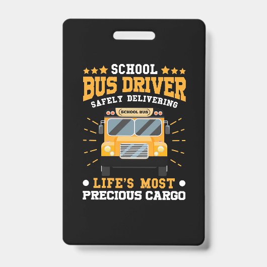 School Bus Driver Safely Delivering バッジ (Front)