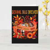 School Bus Driver Thankful Grateful Thanksgiving B カード (黄色い花)