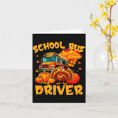 School Bus Driver Turkey Thanksgiving Gift  カード (黄色い花)