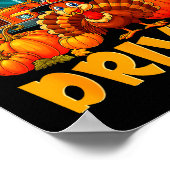 School Bus Driver Turkey Thanksgiving Gift  ポスター (角)