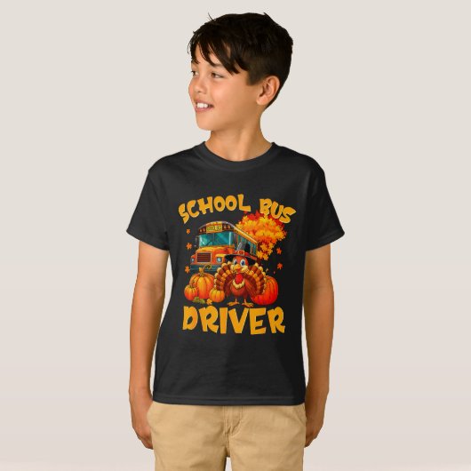 School Bus Driver Turkey Thanksgiving Gift  Tシャツ (正面フル)