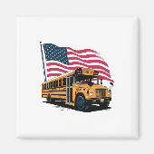School Bus Driver Usa Flag  マグネット (正面)