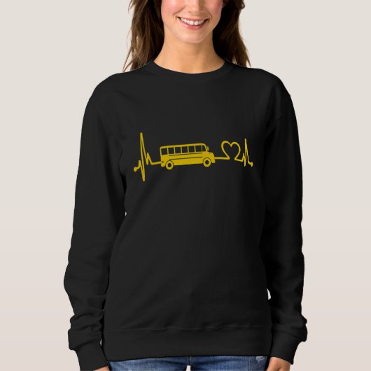 School Bus Drivers' Heartbeat Back To School  1 スウェットシャツ (正面)