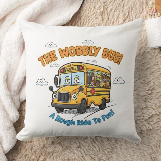 School Bus Nursery Decor-The Wobbly Bus クッション (ブランケット)
