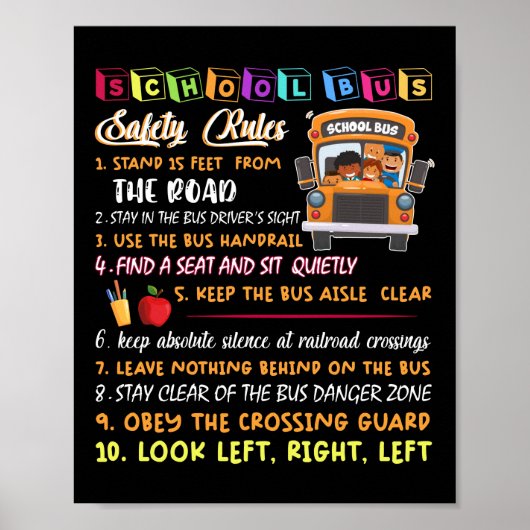 school bus safety rules ポスター (正面)