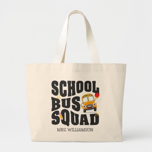 School Bus Squad ラージトートバッグ (正面)
