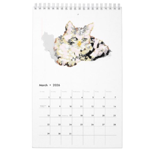 School Calendar : 2026 カレンダー (3月 2026)