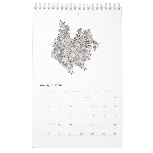 School Calendar : 2026 カレンダー (1月 2026)