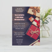 School Christmas Party Invitation With Presents 招待状 (スタンド正面)