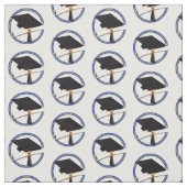 School Colors Blue & Gold Grad Cap w/Diploma ファブリック (見本)