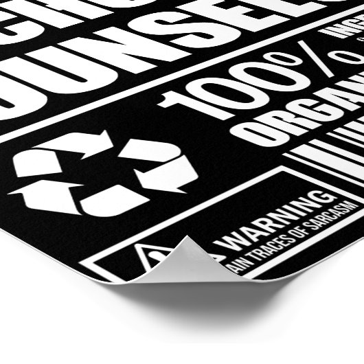 School Counselor 100% Organic ポスター (角)