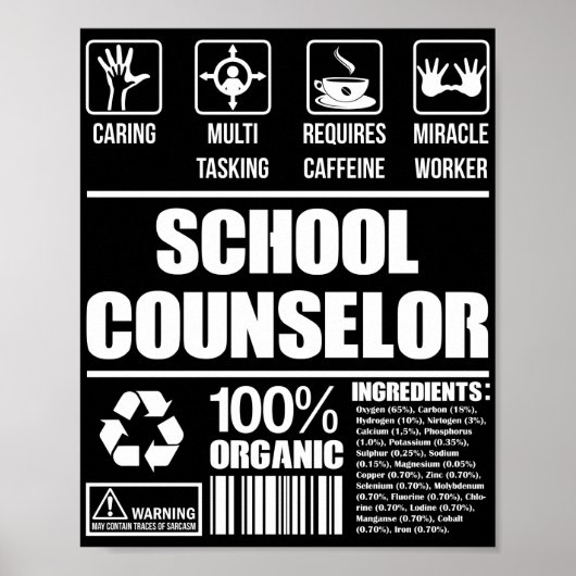 School Counselor 100% Organic ポスター (正面)